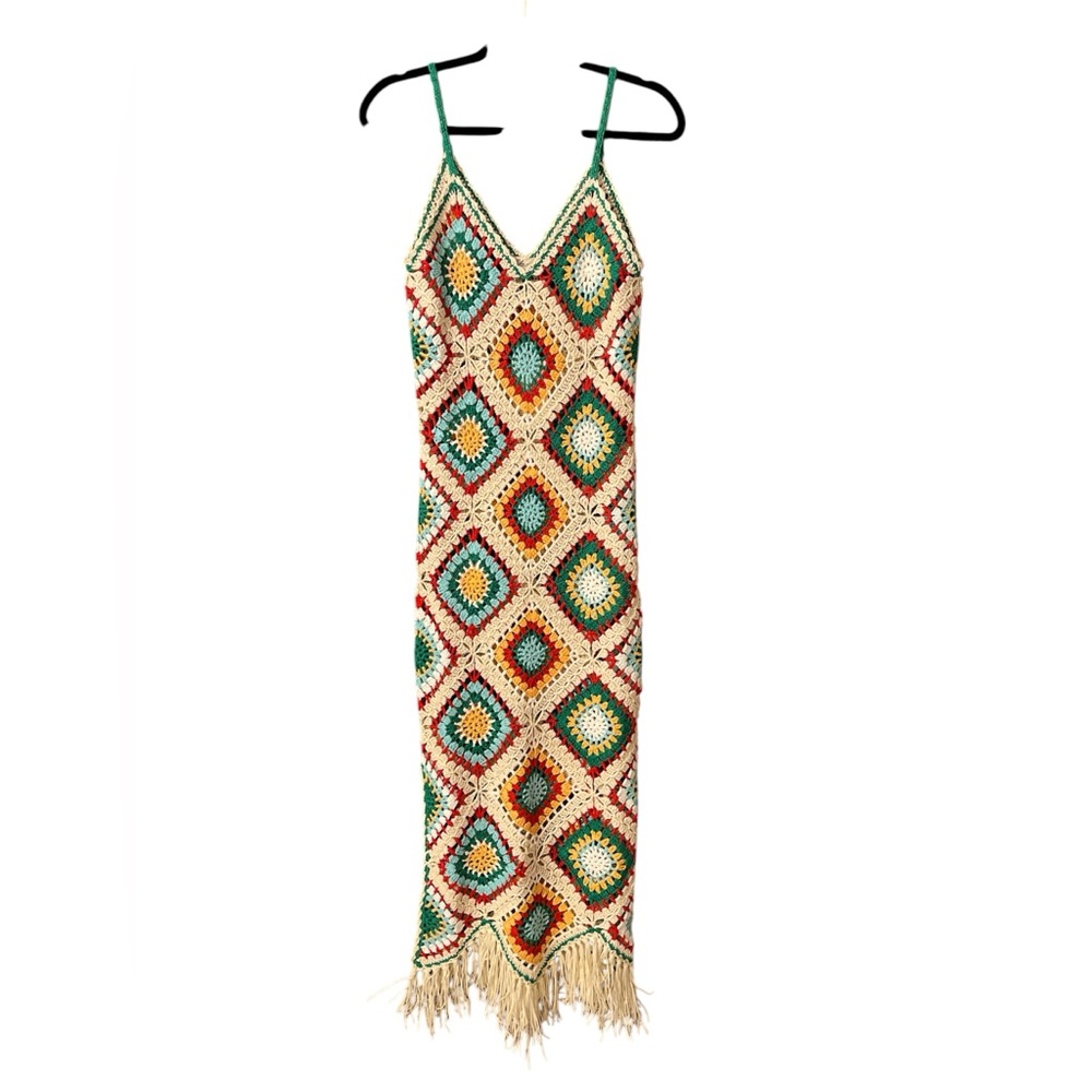 Elan Multicolor Crochet Maxi Dress NWOT - Picture 4 of 9